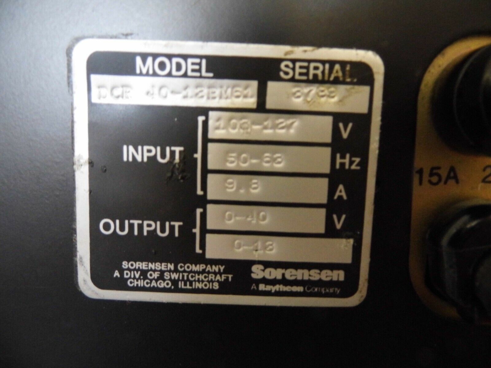 Sorensen 40V 13A DC Power Supply DCR40-13B Sorensen 40V 13A DC Power Supply DCR40-13B